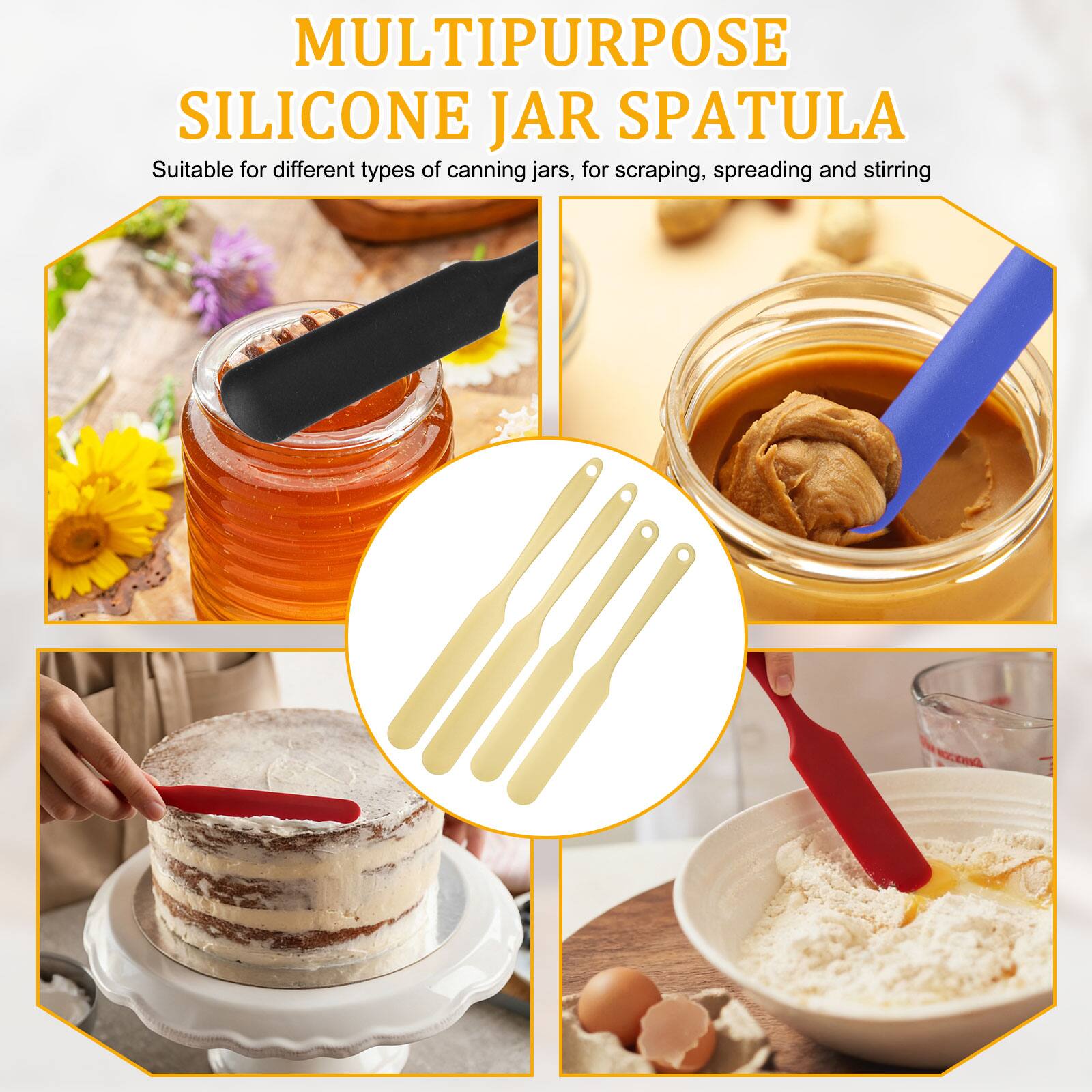 MULTIPURPOSE SILICONE JAR SPATULA

Suitable for different types of canning jars, for scraping, spreading and stirring