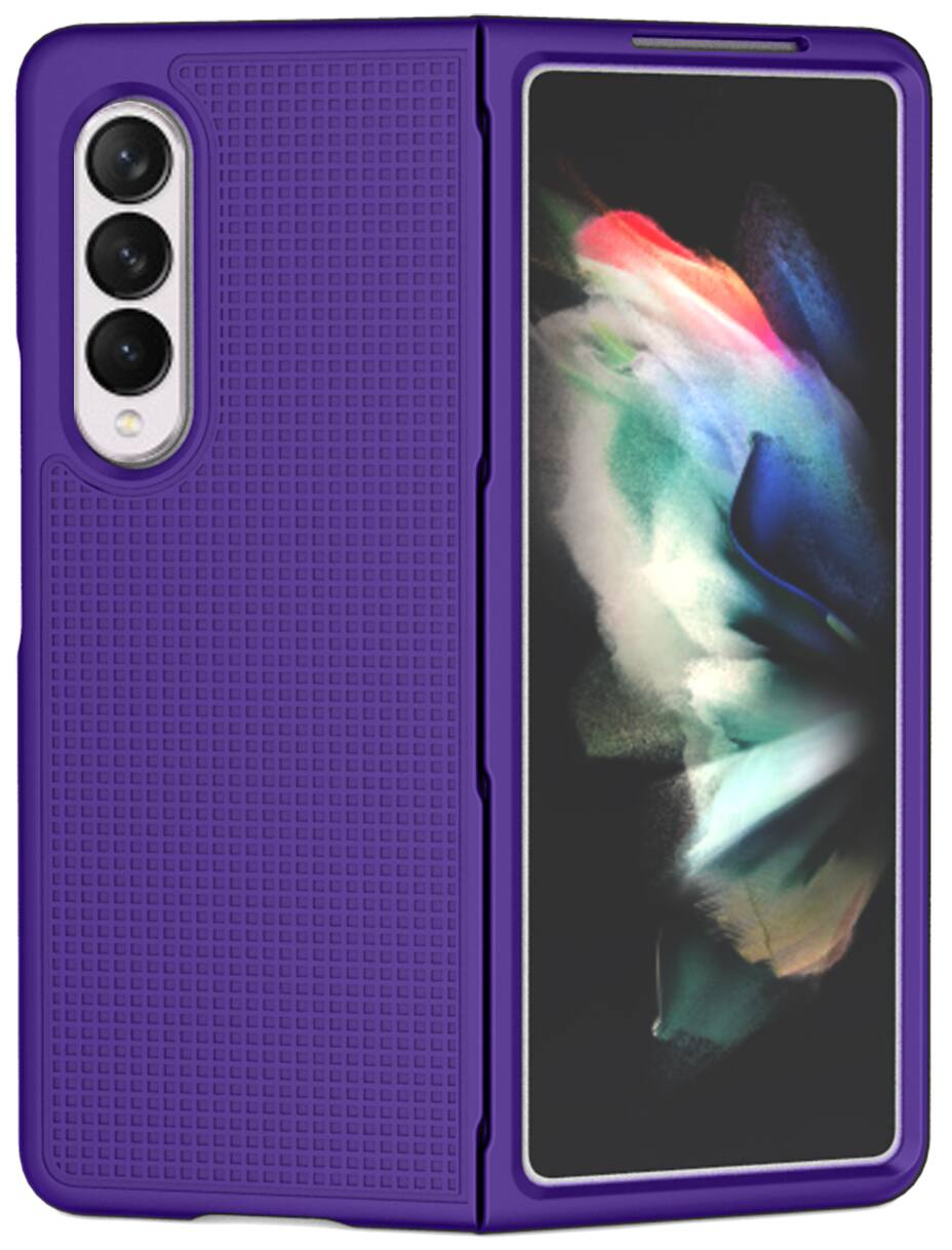Alt View 3. Nakedcellphone - Slim Hard Case for Samsung Galaxy Z Fold 3 - Purple.