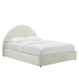 Modway - Resort Performance Velvet Arched Round King Platform Bed - White