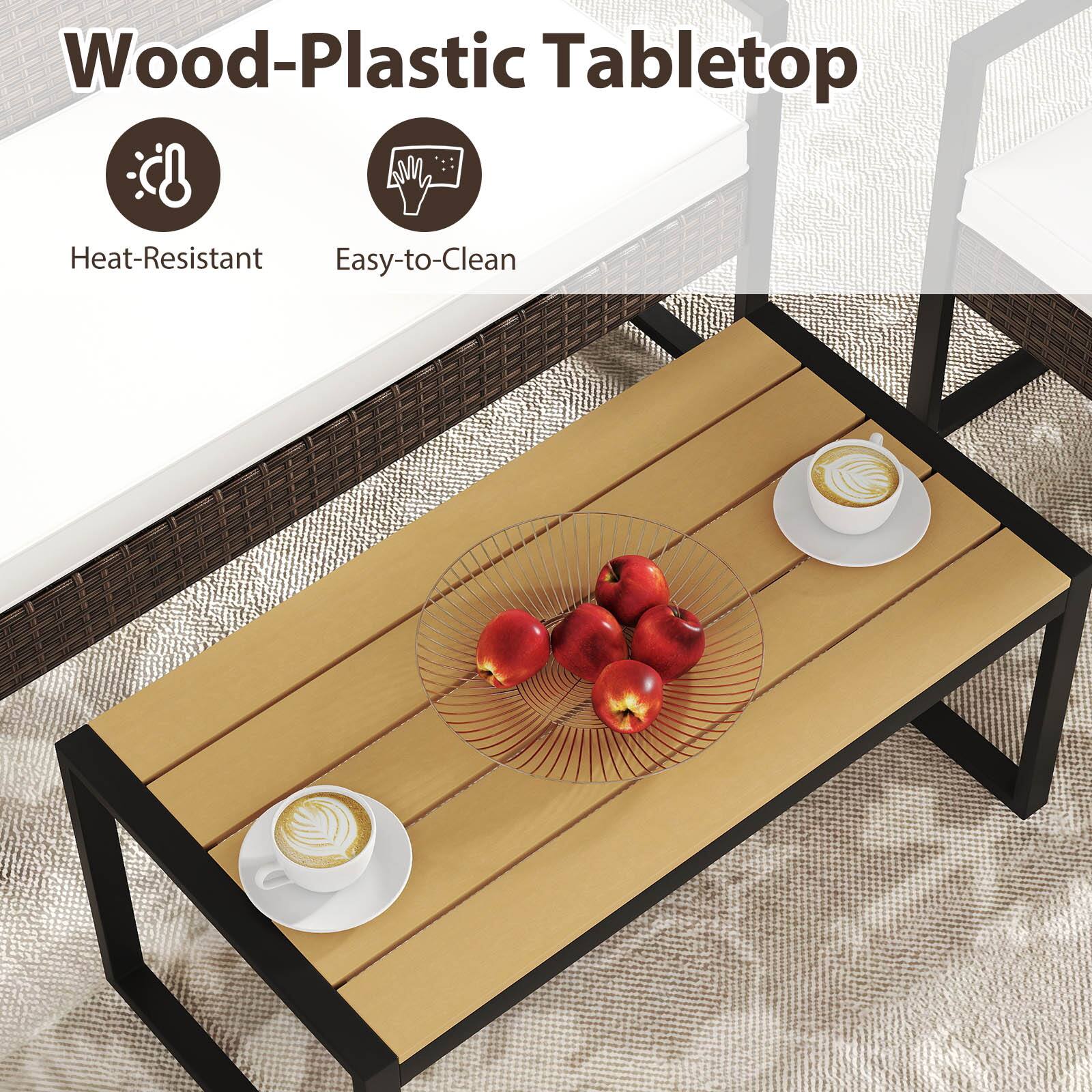 Wood-Plastic Tabletop

Heat-Resistant  
Easy-to-Clean