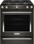 Front Zoom. KitchenAid - 5.8 Cu. Ft. Slide-In Gas Convection Range - Black Stainless Steel.