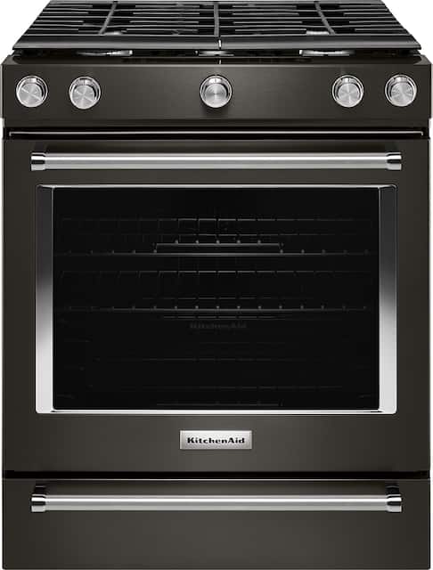 KitchenAid 5.8 Cu. Ft. Slide In Gas Convection Range Black