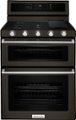 KitchenAid - 6.0 Cu. Ft. Self-Cleaning Freestanding Double Oven Gas Convection Range - Black Stainless Steel