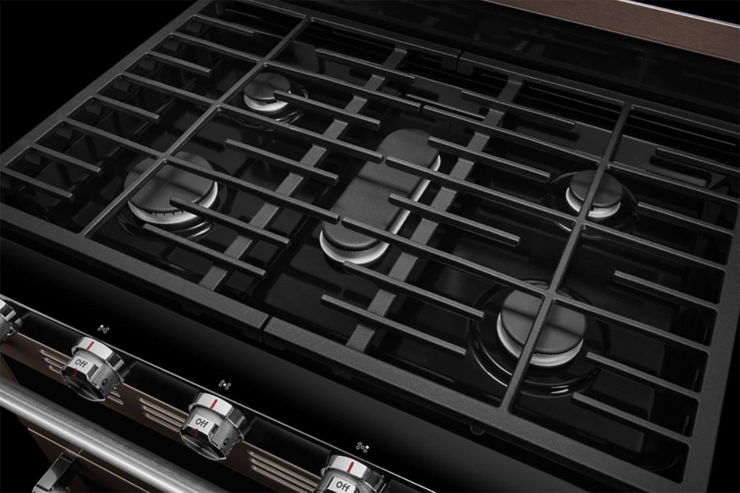 Alt View 14. KitchenAid - 6.0 Cu. Ft. Self-Cleaning Freestanding Double Oven Gas Convection Range - Black Stainless Steel.