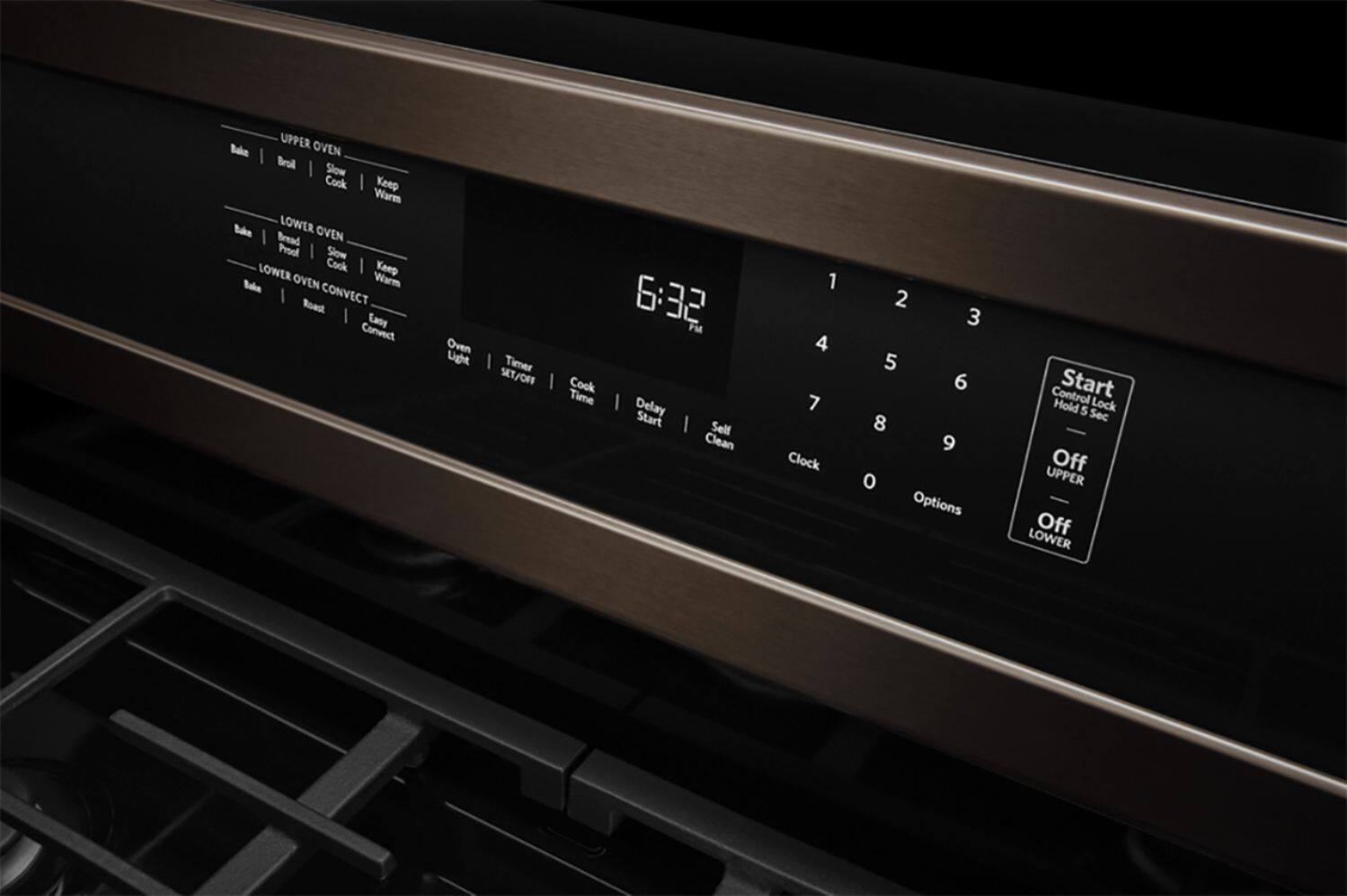 Alt View 1. KitchenAid - 6.0 Cu. Ft. Self-Cleaning Freestanding Double Oven Gas Convection Range - Black Stainless Steel.