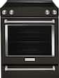 KitchenAid - 6.4 Cu. Ft. Self-Cleaning Slide-In Electric Convection Range - Black stainless - Larger Front