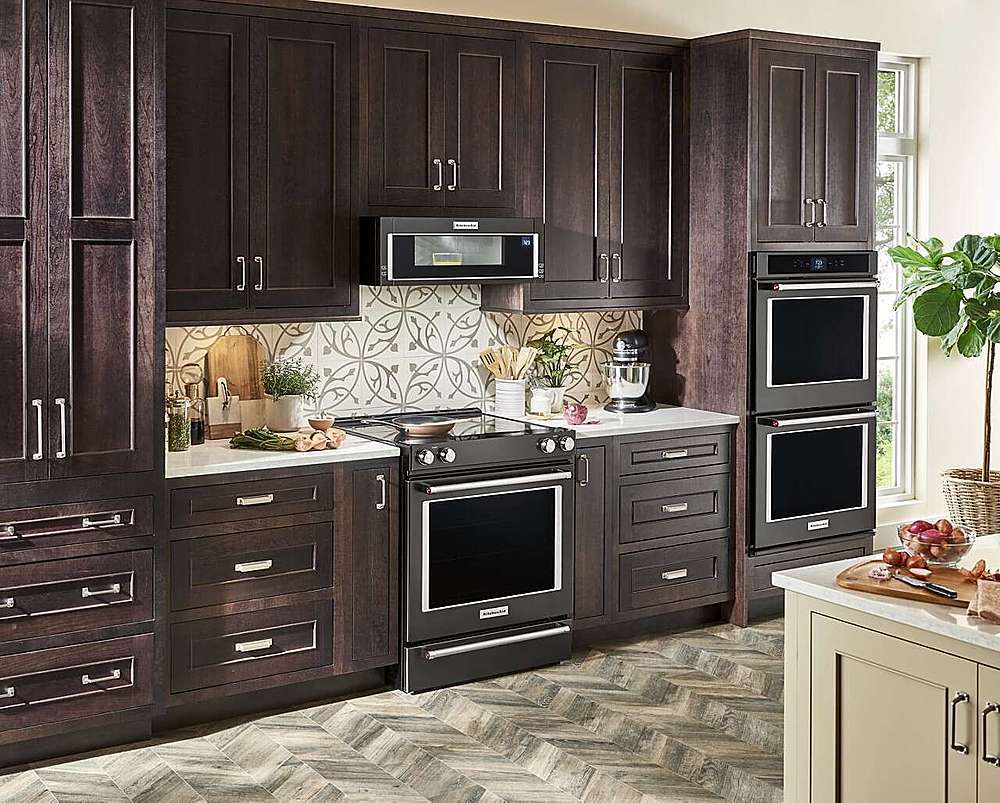 Alt View 14. KitchenAid - 6.4 Cu. Ft. Self-Cleaning Slide-In Electric Convection Range - Black Stainless Steel.