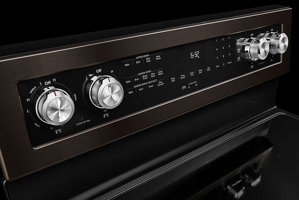 Alt View 16. KitchenAid - 6.7 Cu. Ft. Self-Cleaning Freestanding Double Oven Electric Convection Range - Black Stainless Steel.