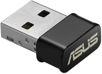 ASUS - Dual-Band AC1200 USB Network Adapter - Black - Front_Zoom