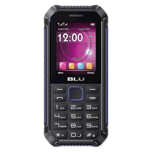 Front. BLU - Tank Xtreme 2.4 Cell Phone (Unlocked) - Black/Blue.