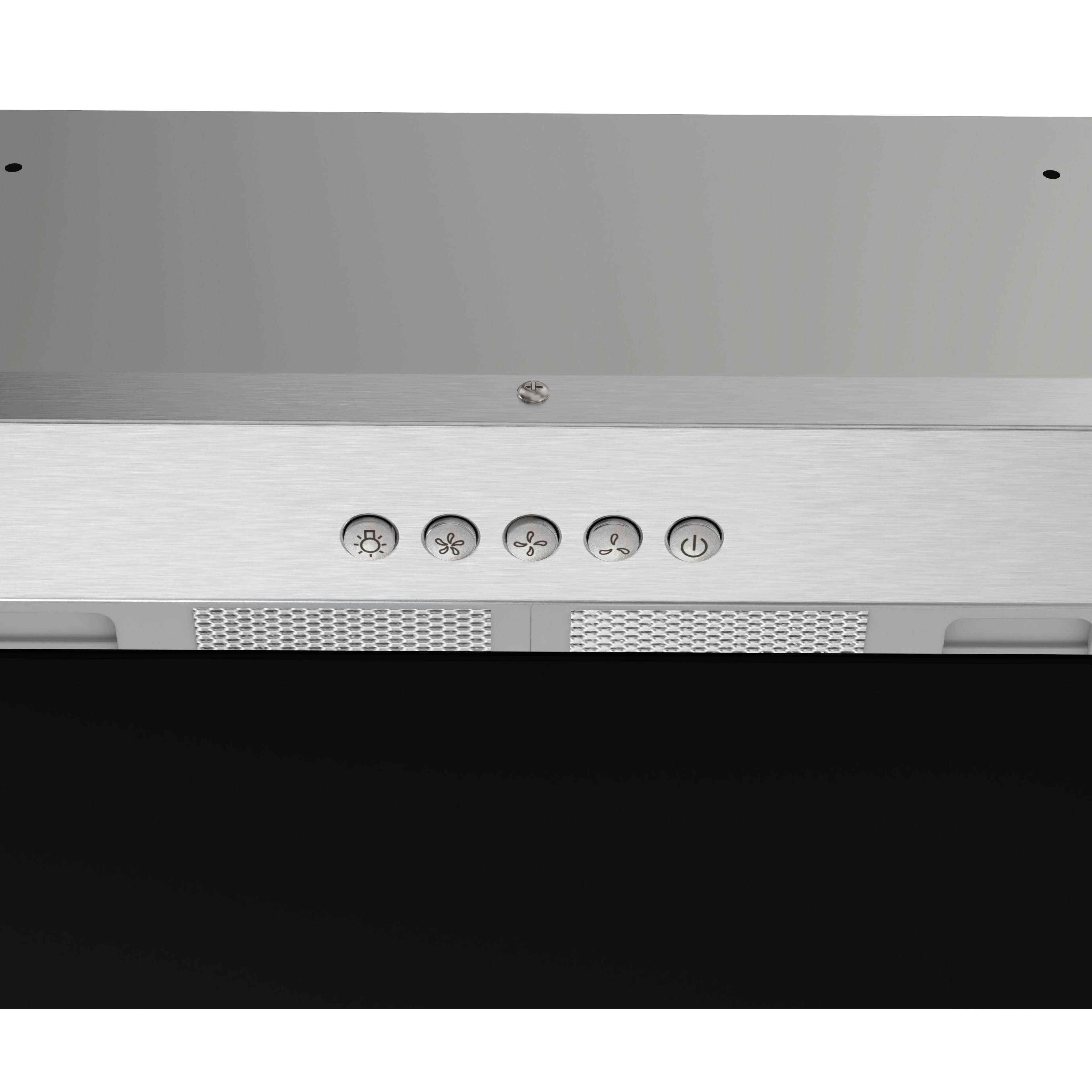 Alt View 6. Streamline - 28 in. Cupello Convertible Insert 350 CFM Range Hood, Mesh Filters, Electronic Button Control, LED Lights - Glossy Black.