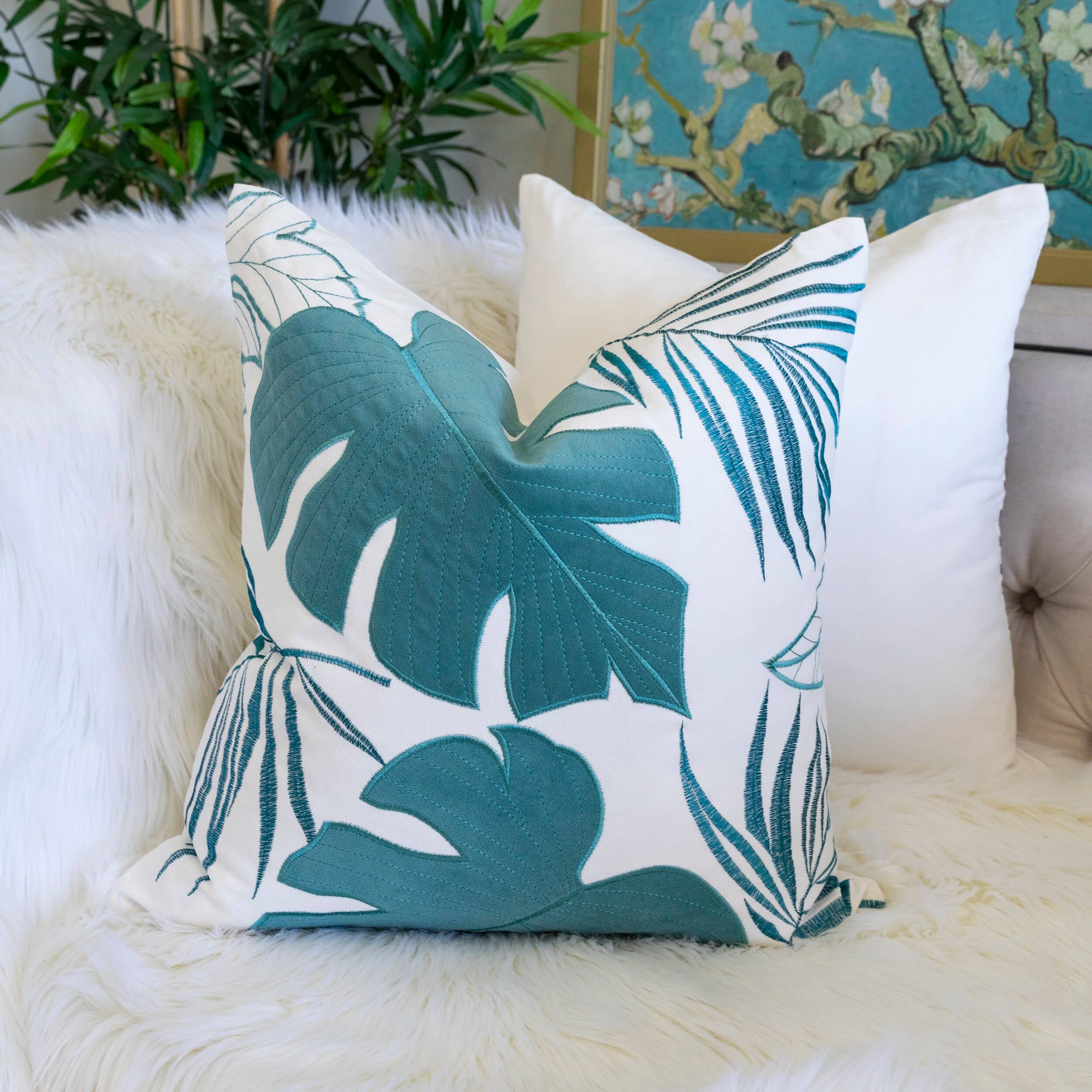 Alt View 2. TinyHomie - Autumn Vibes Leaf Accent Pillow - Blue.