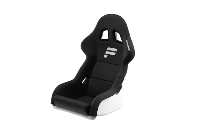 Front. Fanatec - GT Cockpit Seat - White Shell / Charcoal Cover.