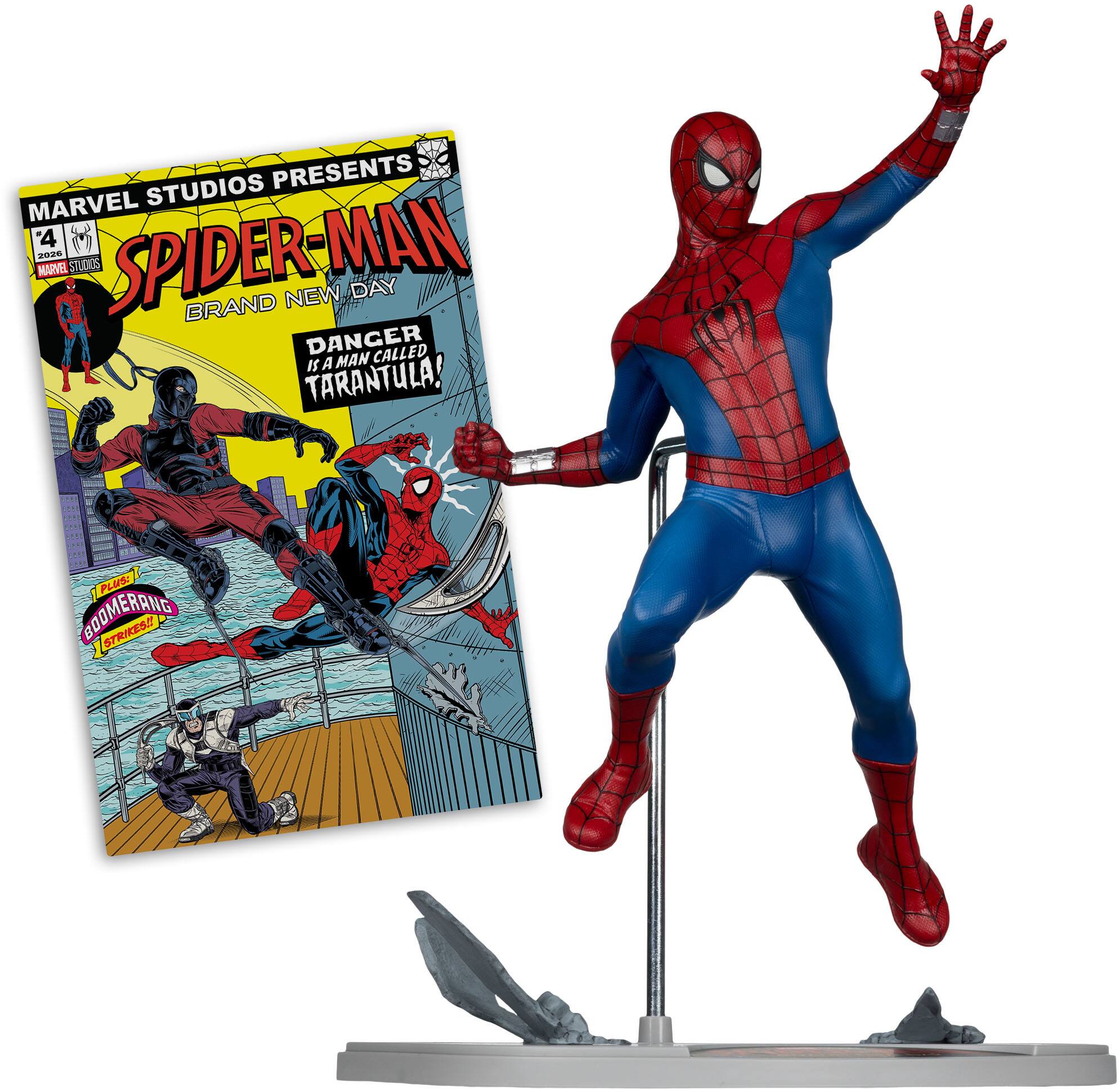MARVEL STUDIOS PRESENTS  
SPIDER-MAN  
BRAND NEW DAY  

DANGER  
IS A MAN CALLED  
TARANTULA!  

PLAS @OOMERANG STRIKES!