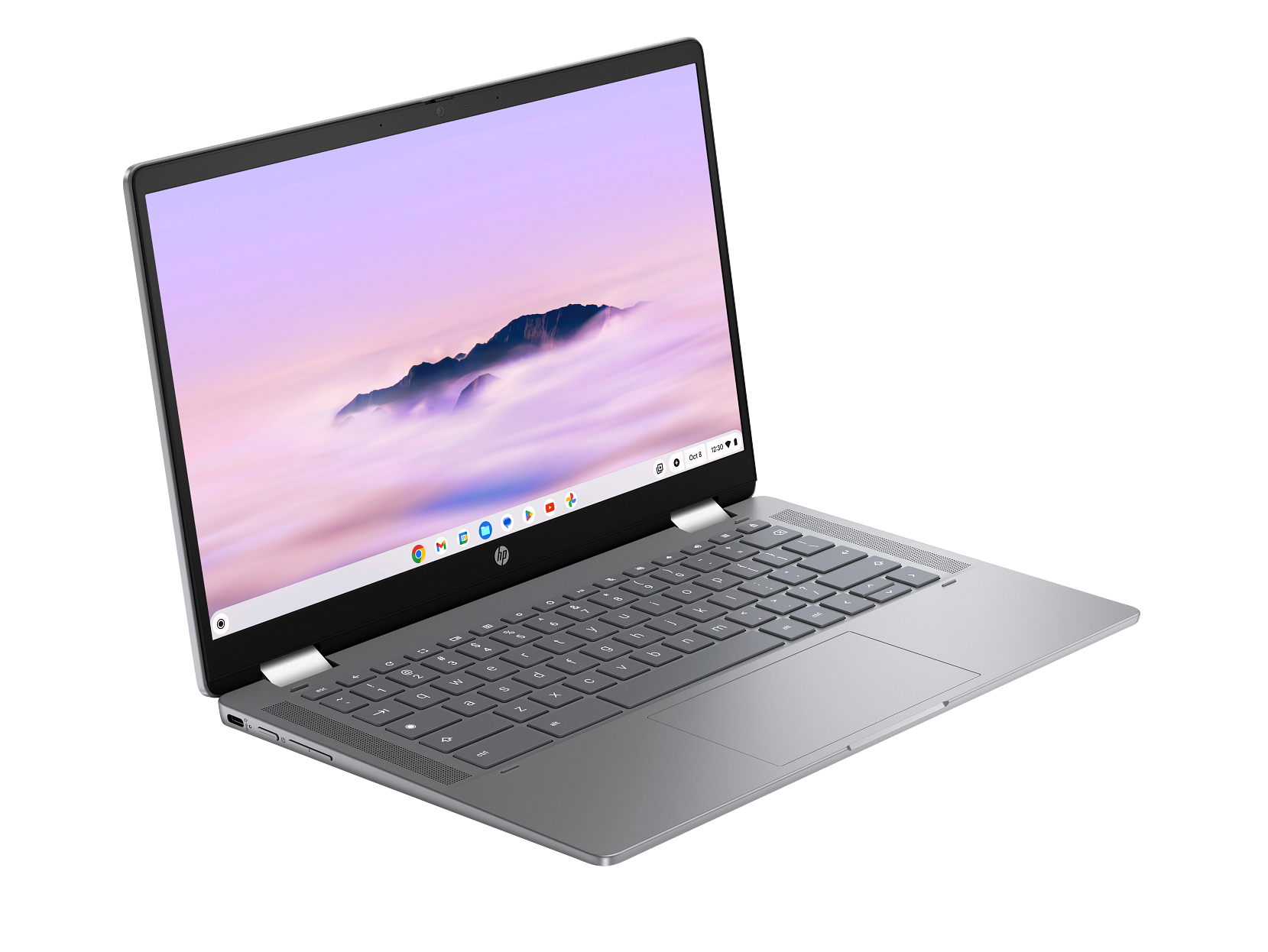 Alt View 4. HP - Chromebook x360 14" HD Touchscreen Laptop - Intel Core i3 - 8GB RAM - 256GB Storage(128GB+128GB IST SD Card) - Chrome OS - Meteor silver.