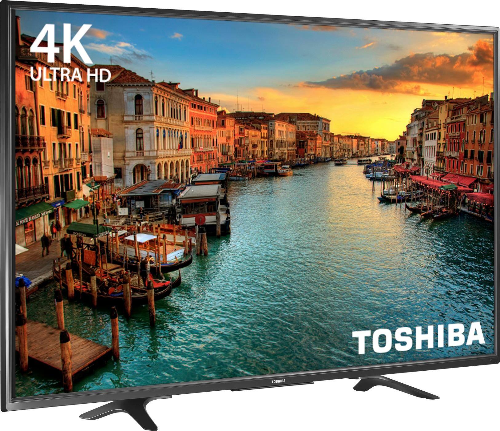 Angle. Toshiba - 55" Class - LED - 2160p - with Chromecast Built-in - 4K UHD TV with HDR - Black.