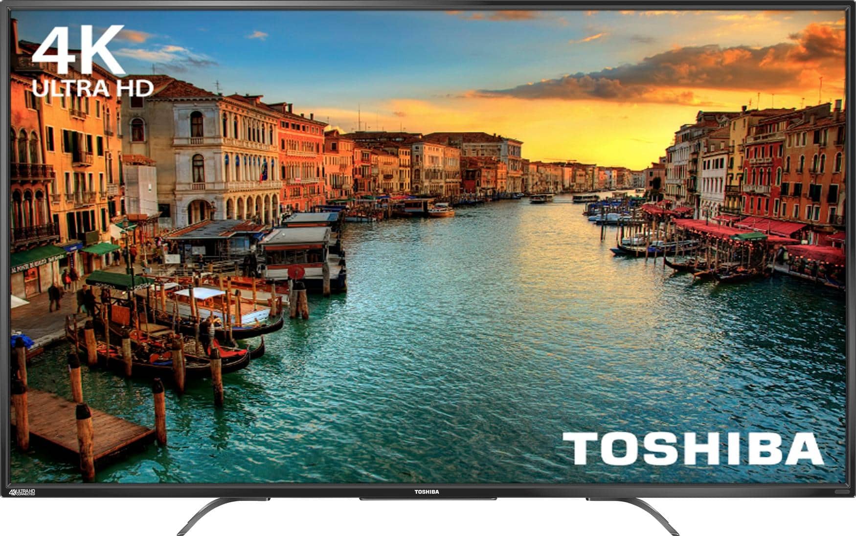 Front. Toshiba - 55" Class - LED - 2160p - with Chromecast Built-in - 4K UHD TV with HDR - Black.