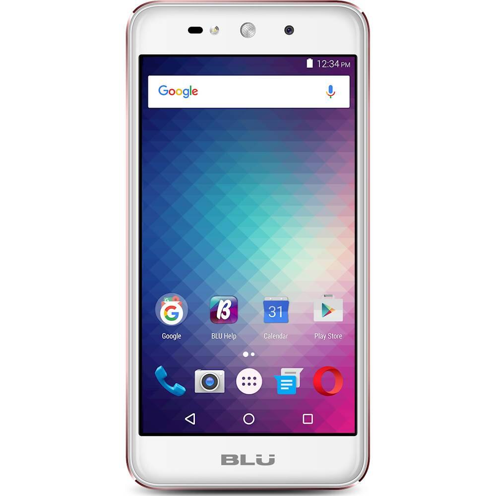 Front. BLU - Grand X with 8GB Memory Cell Phone (Unlocked) - Rose Gold.
