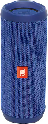 Front. JBL - Flip 4 Portable Bluetooth Speaker - Blue.