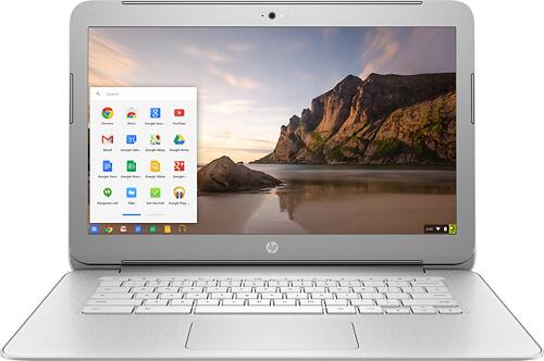 HP - 14" Chromebook - Intel Celeron - 4GB Memory - 16GB eMMC Flash Memory - Silver - Larger Front