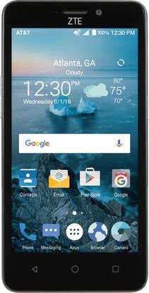 AT&T Prepaid ZTE Maven 2 4G LTE with 8GB Memory Cell Phone Dark Gray ...