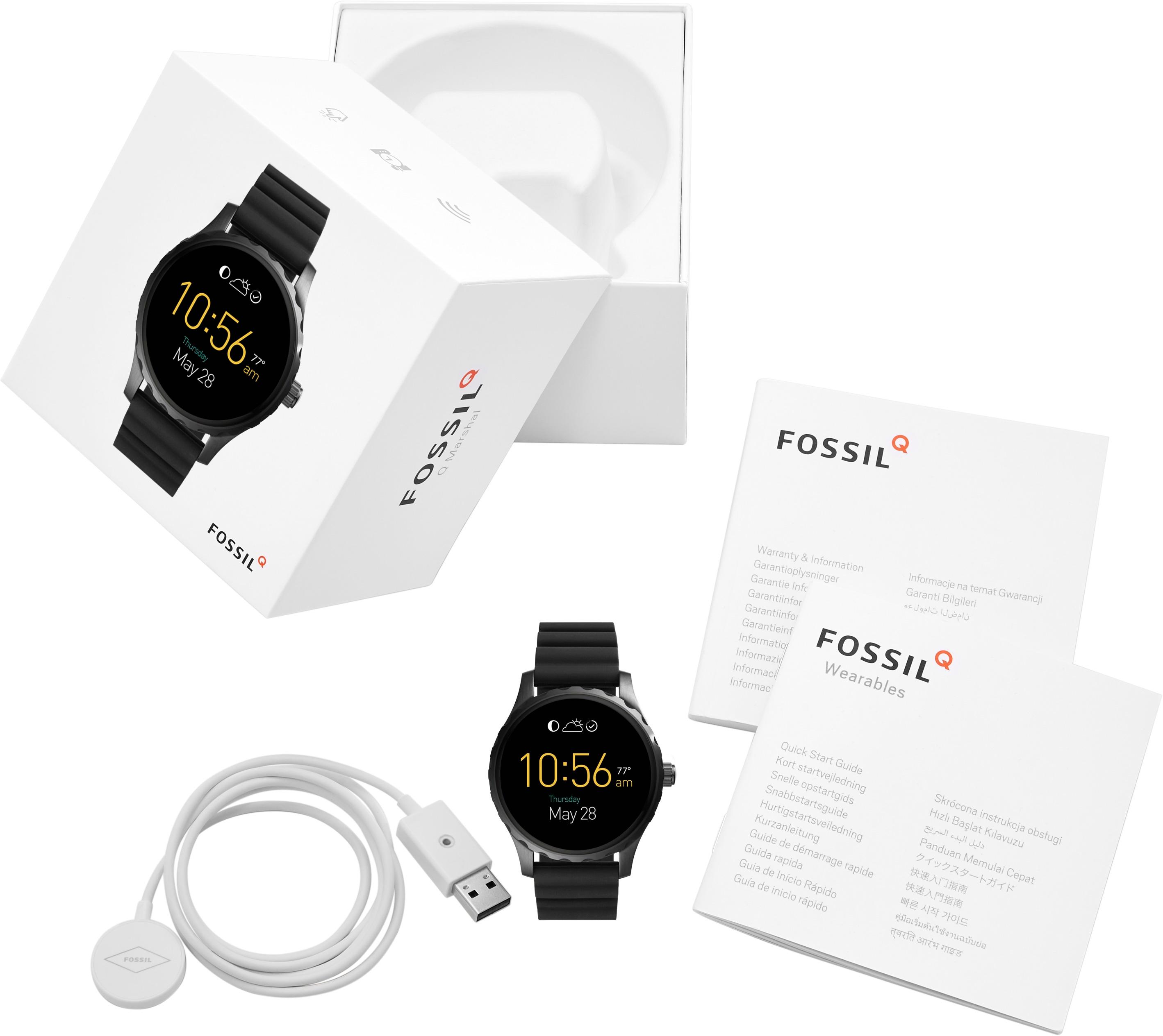 Fossil - Geek Squad Certified Refurbished Q Marshal Smartwatch 45mm  Stainless Steel