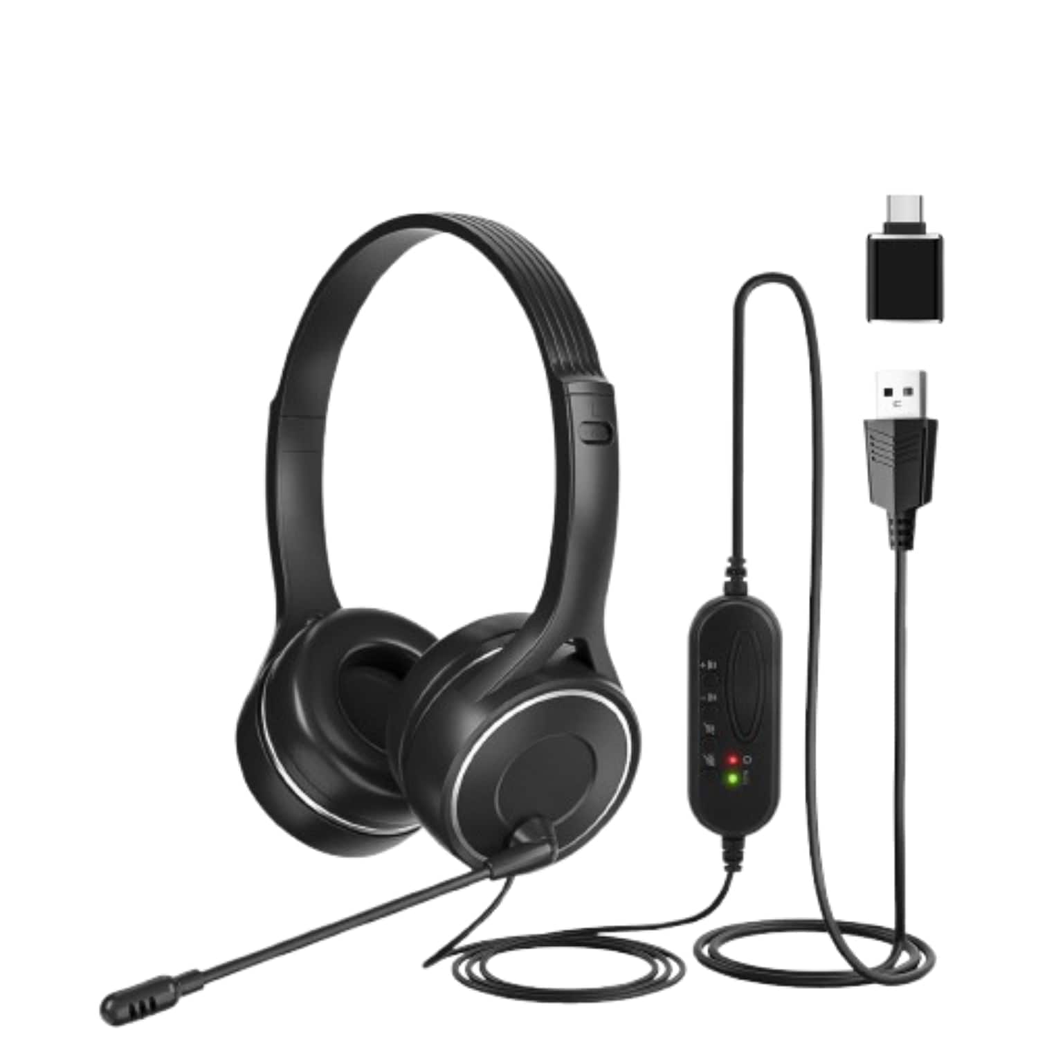 Cluzine - USB Headset with Noise-Cancelling Microphone