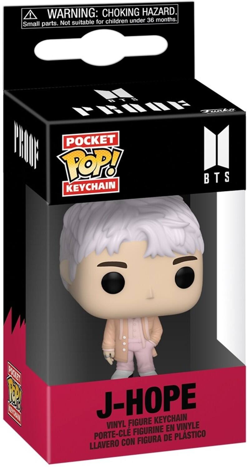 ! WARNING: CHOKING HAZARD. Small parts. Not suitable for children under 36 months.  
POCKET POP! KEYCHAIN  
J-HOPE  
VINYL FIGURE KEYCHAIN  
PORTE-CLE FIGURINE EN VINYLE  
LLAVERO CON FIGURA DE PLÁSTICO