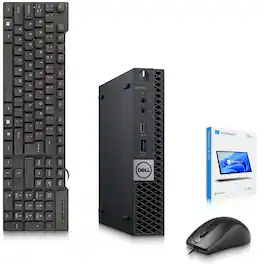 Dell - Refurbished Excellent - Optiplex 7070 Tiny Desktop PC | Intel Core i5-9th 2.2GHz | 8GB DDR4 RAM | 128GB+ 500 GB HDD | KB & Mouse| Wi-Fi | Win11 - Black