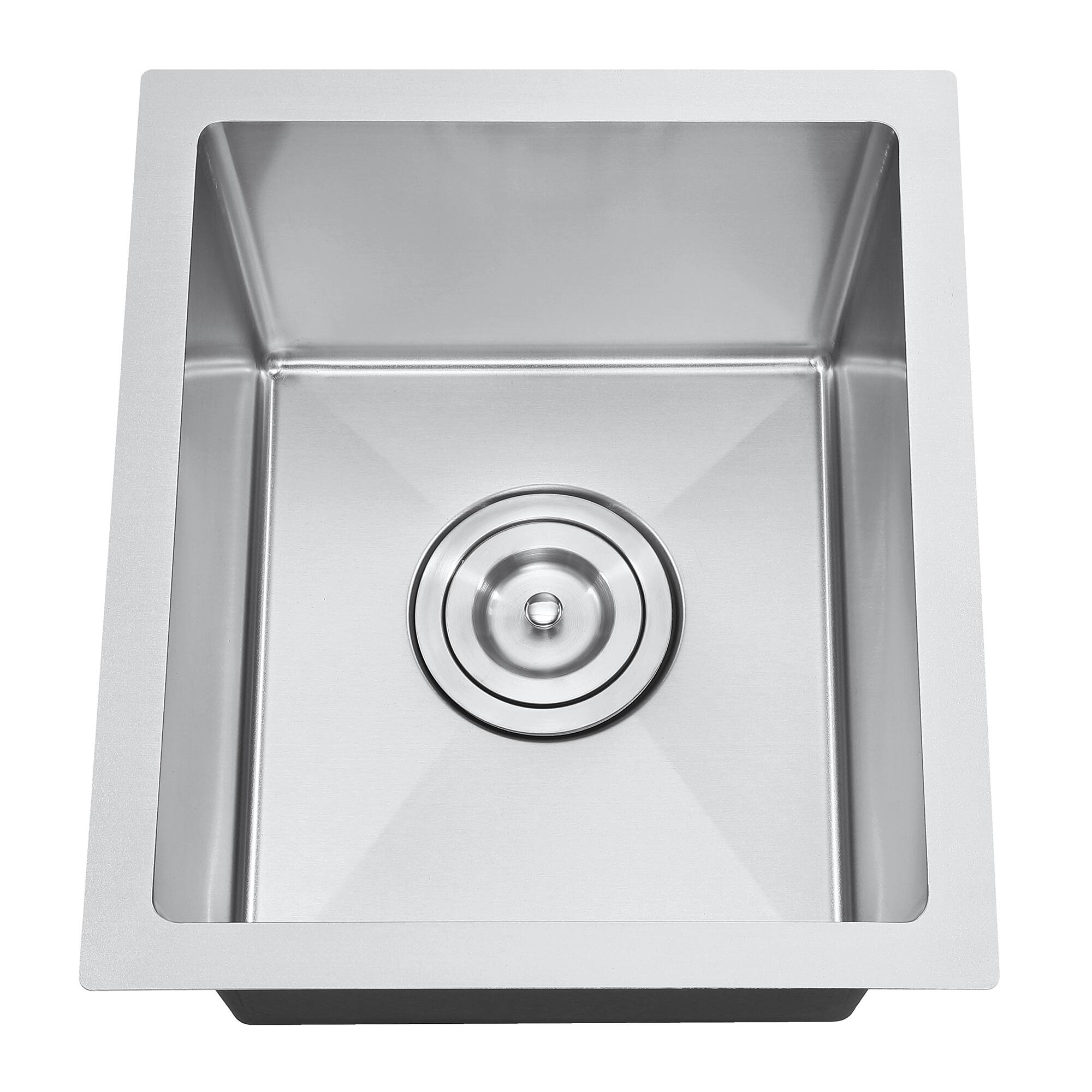 Alt View 6. Akicon - Akicon 13 in. Undermount Single Bowl 20-Gauge Silver Nano Kitchen Sink with Basket Strainer - Silver.
