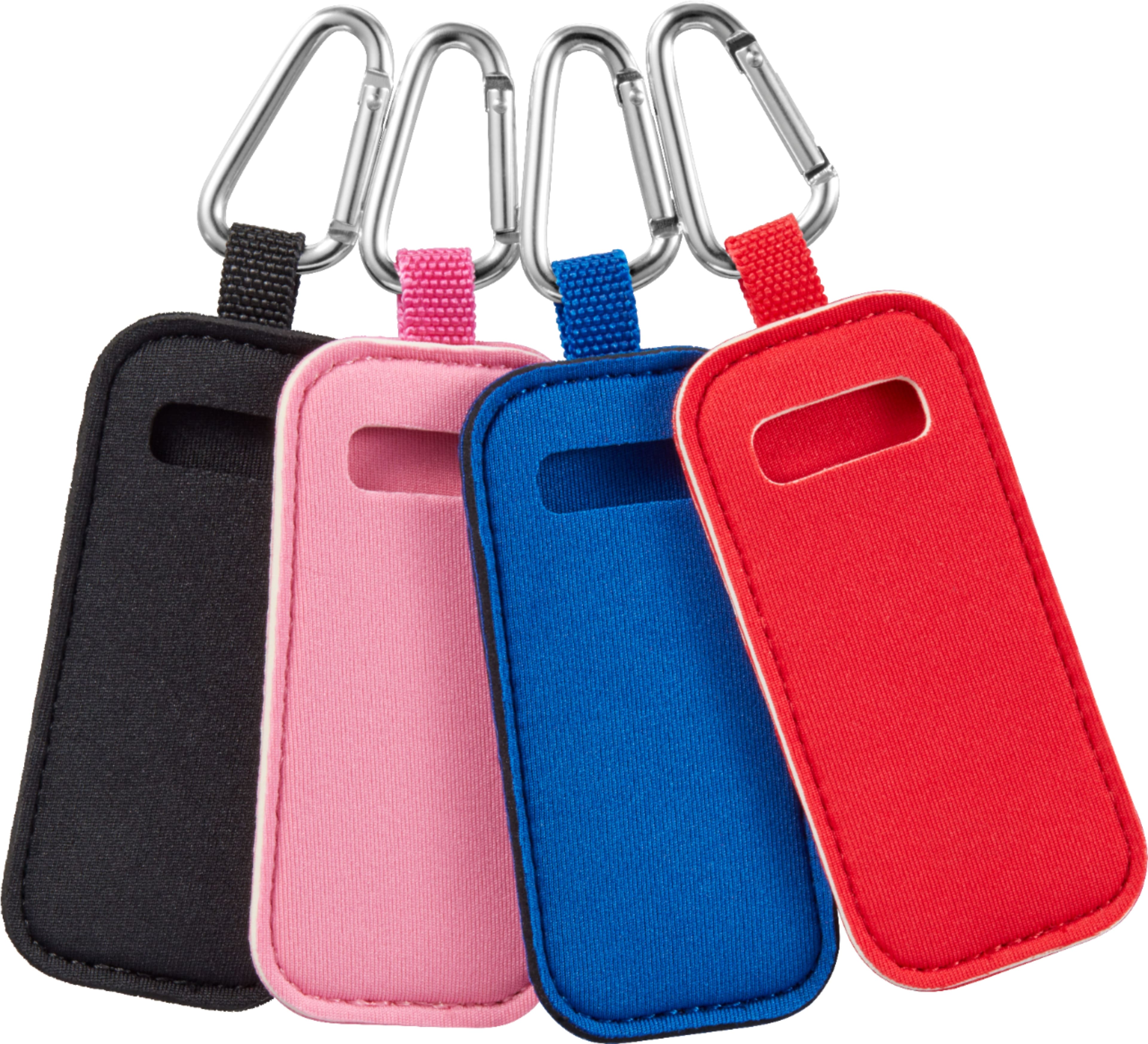 Front. Insignia™ - USB Flash Drive Case (4-Pack) - Black/Pink/Blue/Red.