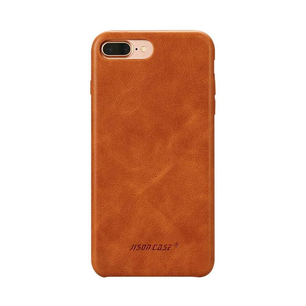 Front. JISONCASE - Case for Apple® iPhone® 7 Plus - Brown.