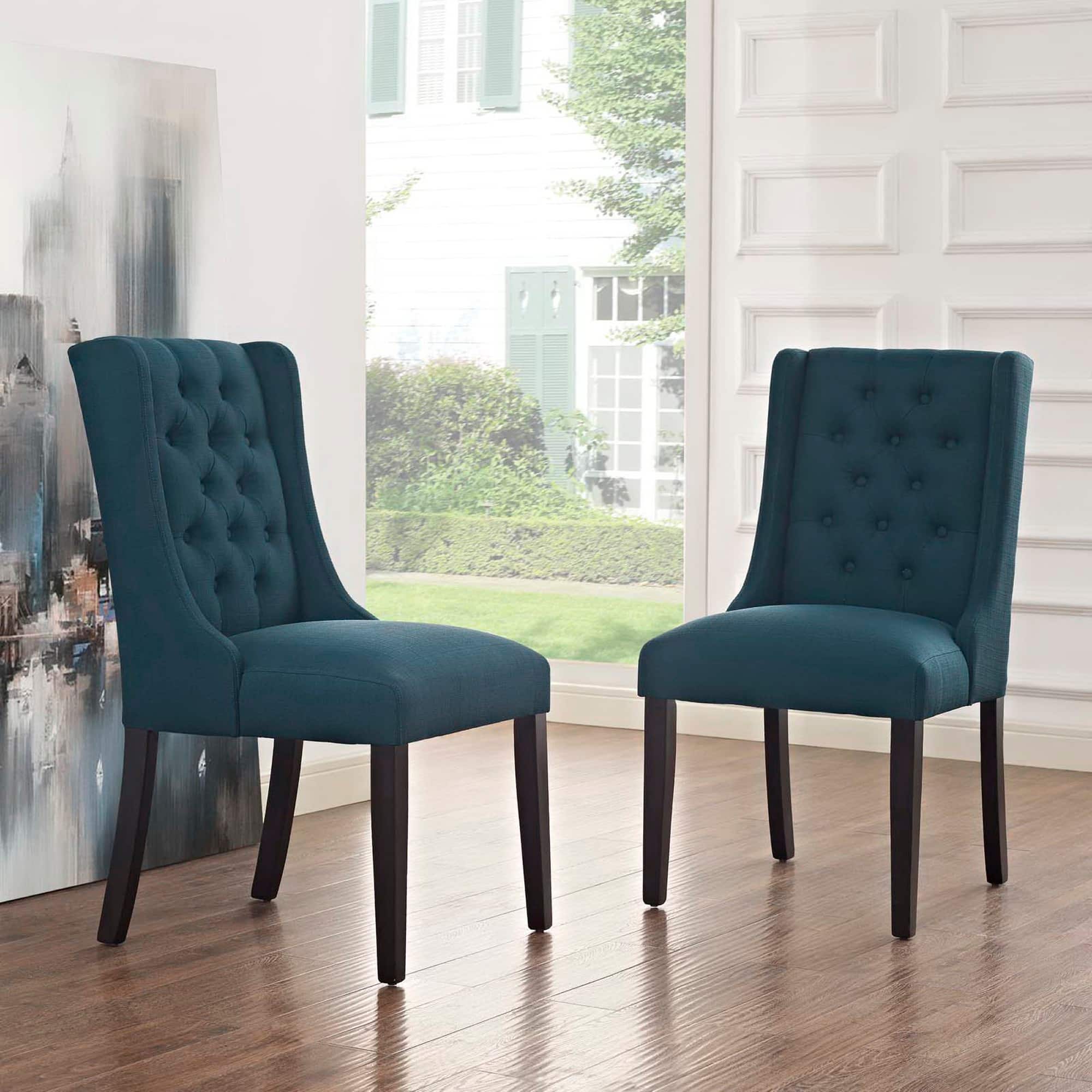 Baronet Fabric Dining Chair Set of 2 by Modway - Azure