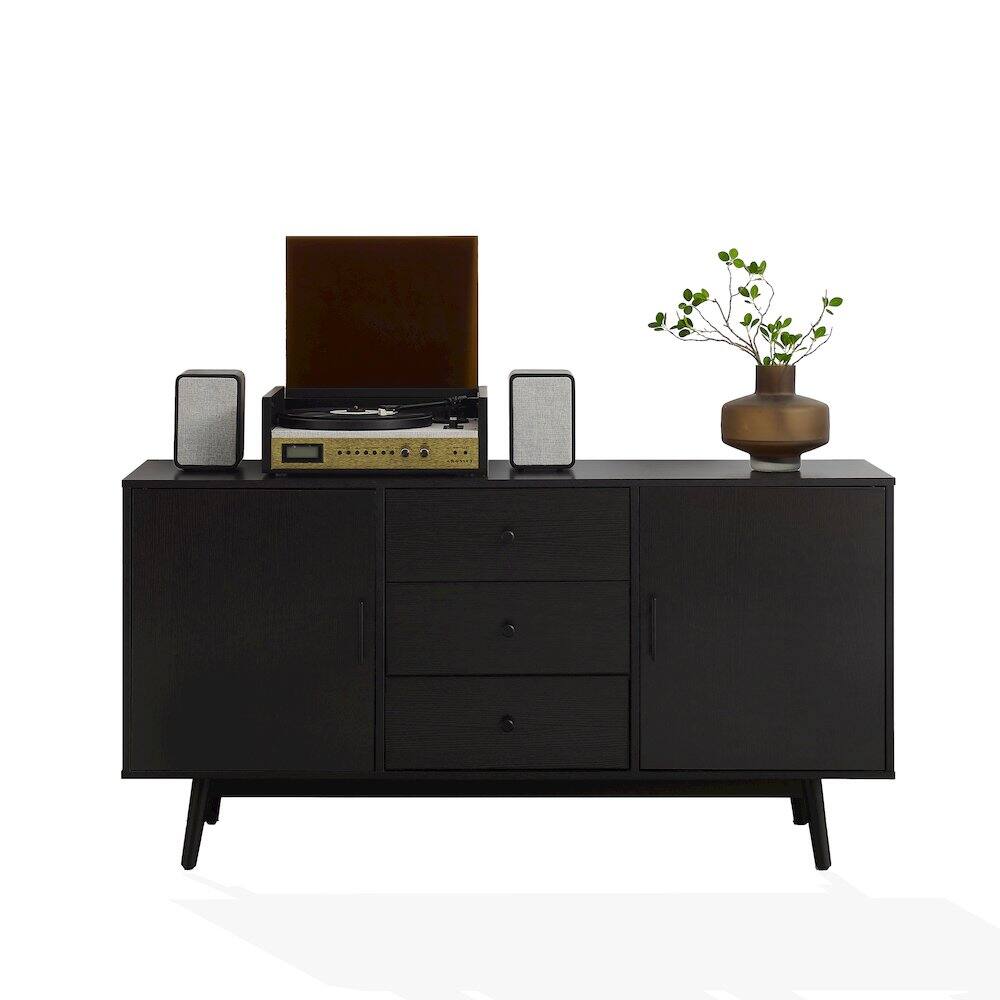 Angle. Crosley Furniture - Lucas Sideboard - Black.