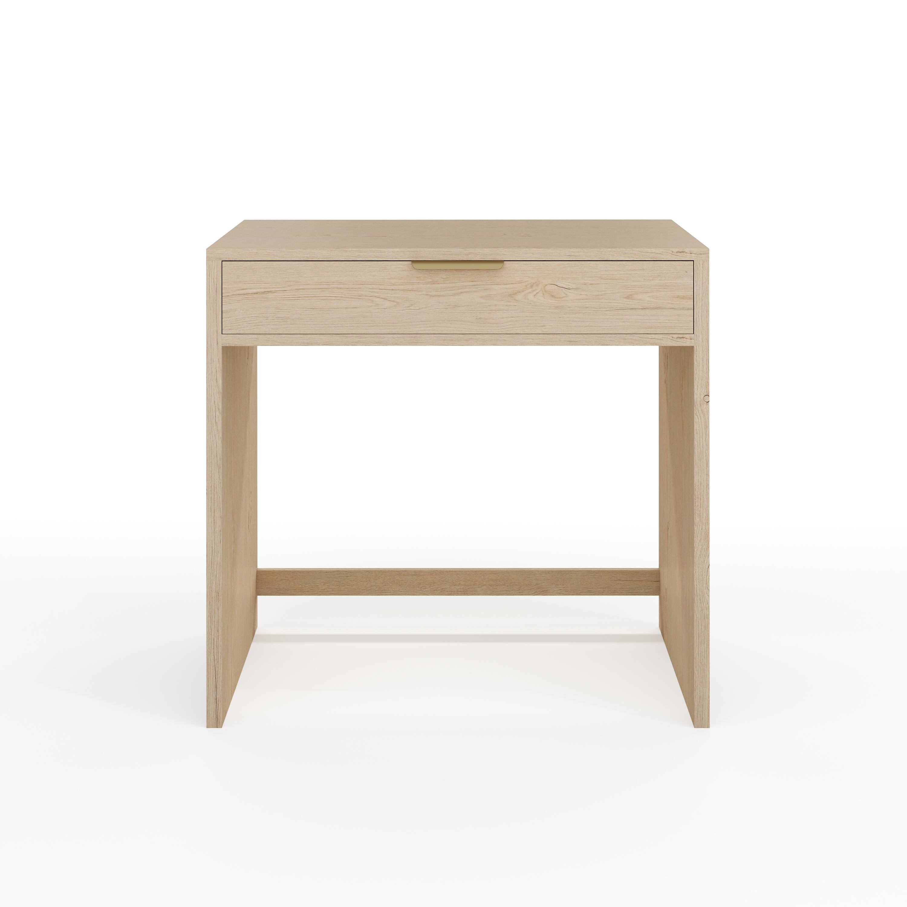 Alt View 9. Martha Stewart - Kayden Home Office Modular Desk with Drawer - Light Natural Frame/Brushed Gold Hardware.