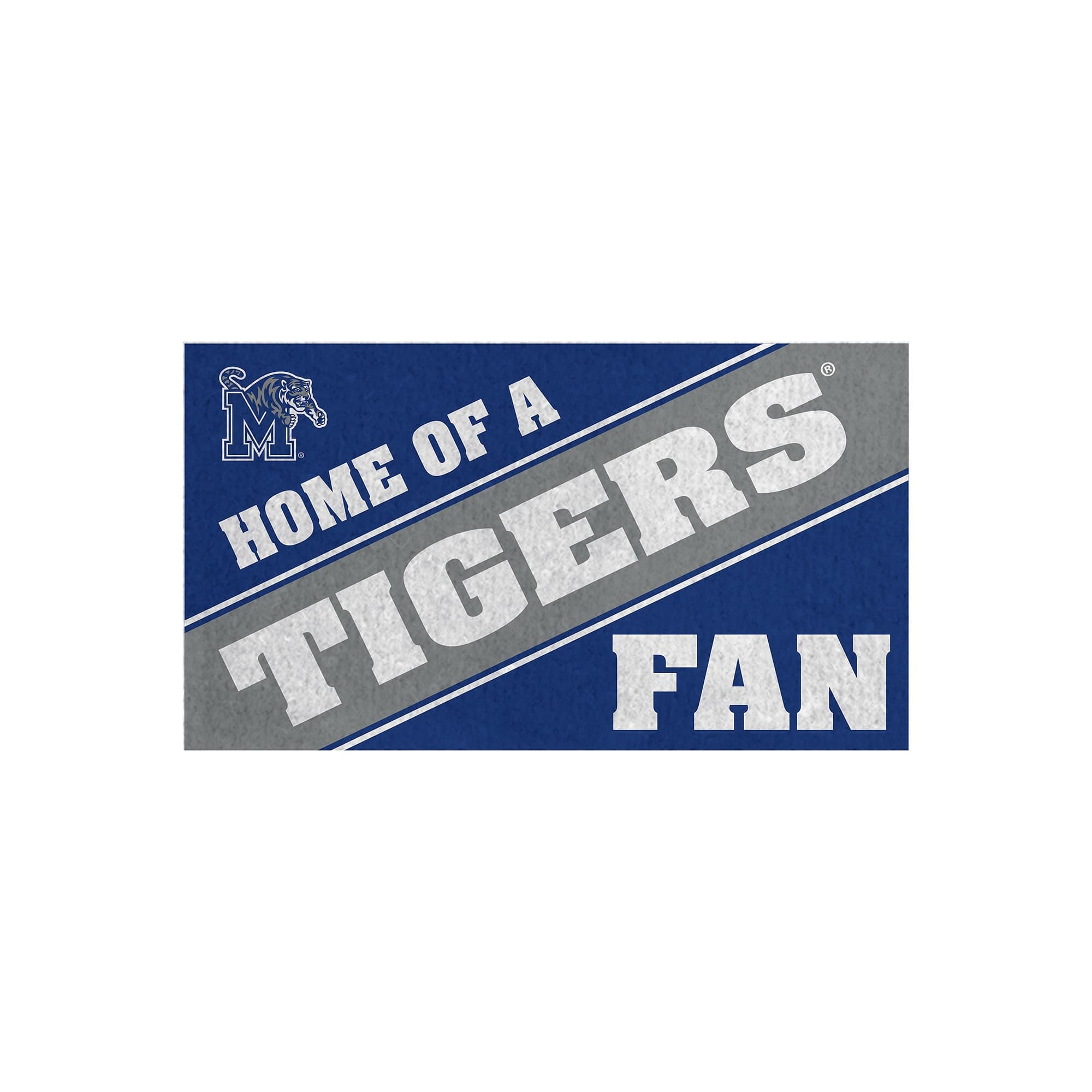 Evergreen Enterprises - Memphis Tigers 16" x 28" Home of a Fan Indoor/Outdoor Logo Turf Mat - Multicolor