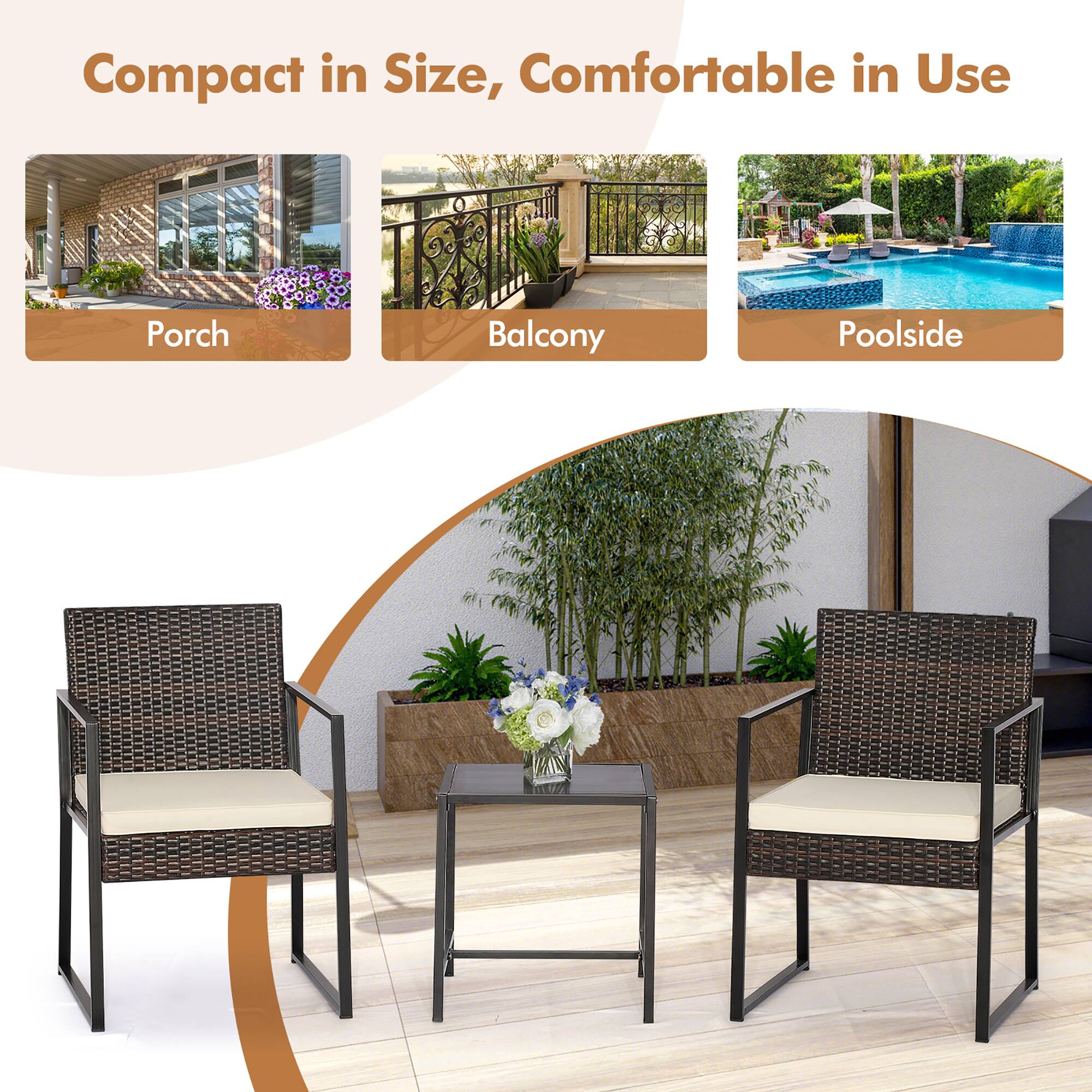 Compact in Size, Comfortable in Use

Porch  
Balcony  
Poolside
