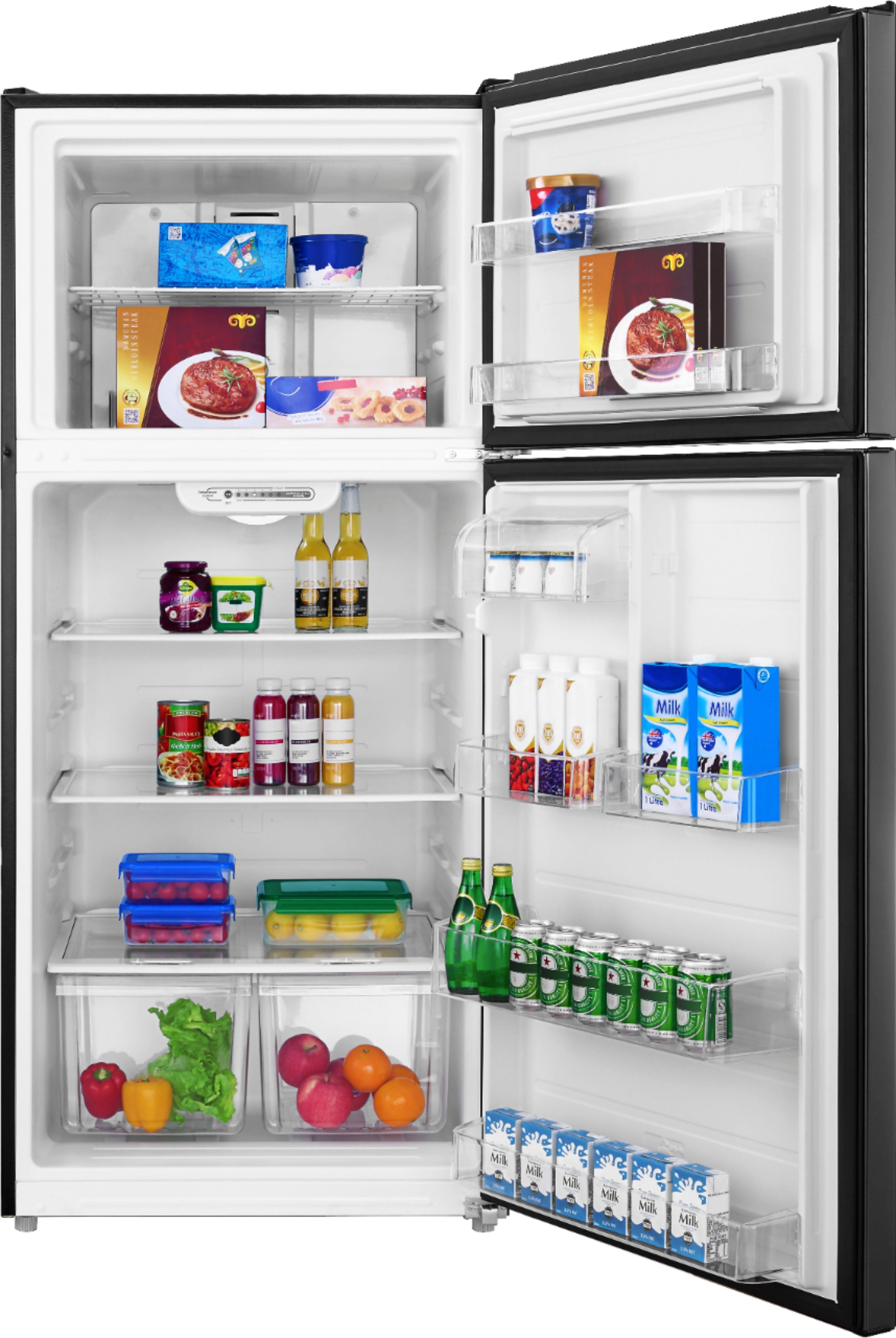 Alt View 1. Insignia™ - 18 Cu. Ft. Top-Freezer Refrigerator - Black Stainless Steel.