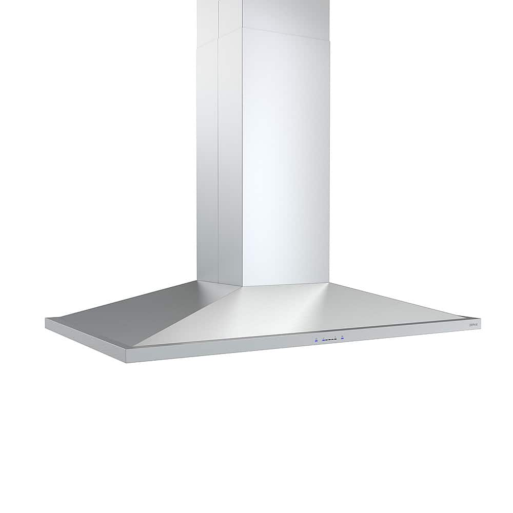 Left View: Zephyr - Anzio 42 in. 600 CFM Island Mount Range Hood with LED Lighting in Stainless Steel - Stainless steel