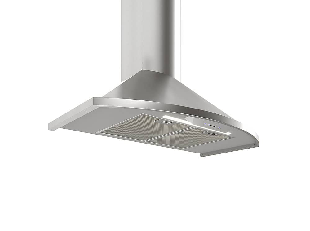 Angle View: Zephyr - Savona 30 in. 685 CFM Wall Mount Range Hood with LED Light - White