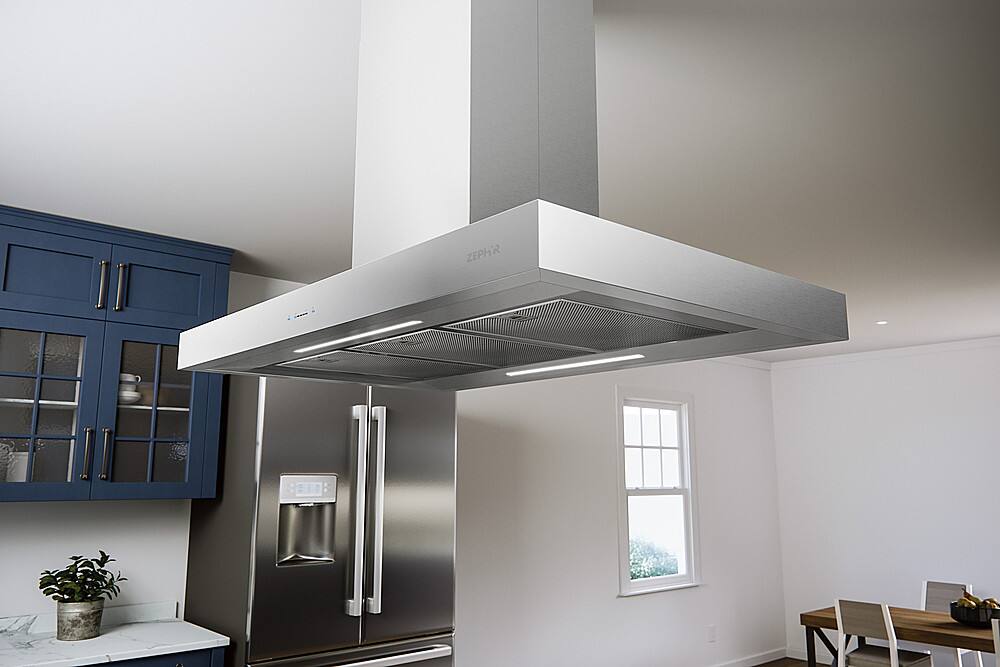 Zephyr Roma 36 In. 600 CFM Island Mount Range Hood With LED Lighting In ...