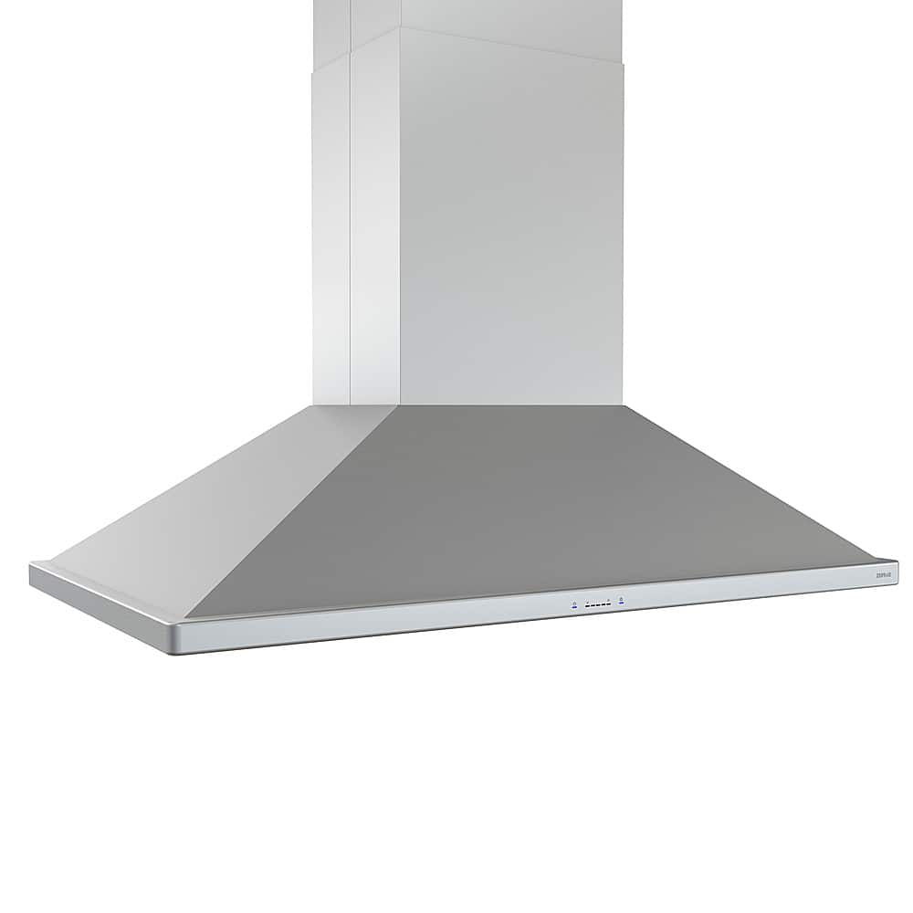 Left View: Zephyr - Siena Pro 42 in. External Island Range Hood with light in Stainless Steel - Stainless steel