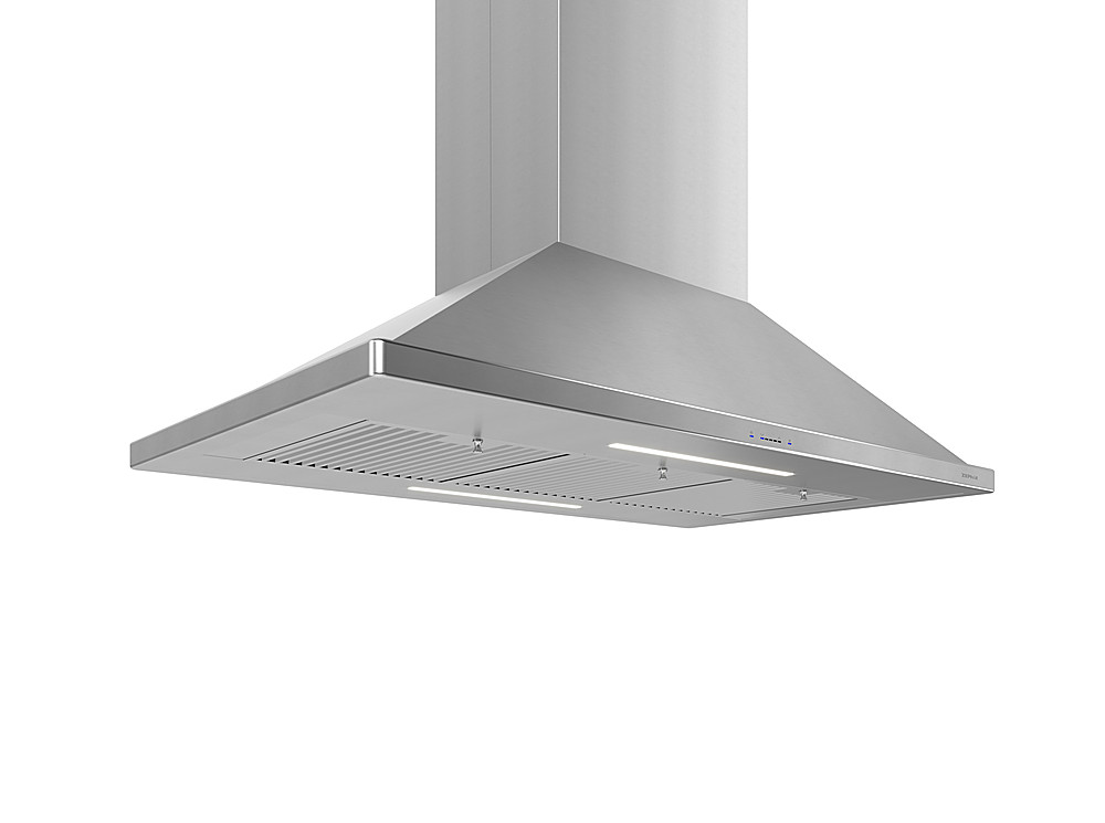 Angle View: Zephyr - Siena Pro 48 in. External Island Range Hood with light in Stainless Steel - Stainless steel