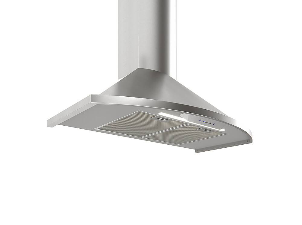 Angle View: Zephyr - Savona 36 in. 685 CFM Wall Mount Range Hood with LED Light - Stainless steel