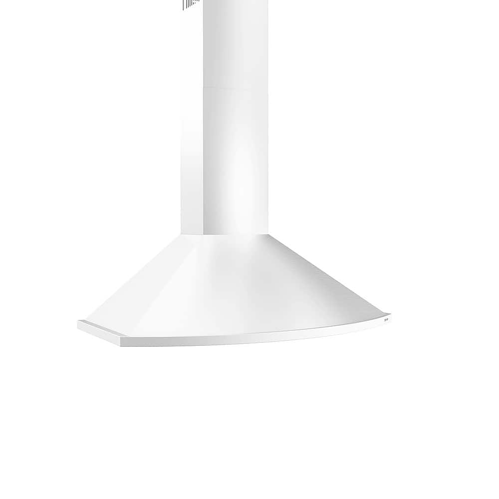 Left View: Zephyr - Savona 36 in. 685 CFM Wall Mount Range Hood with LED Light - White