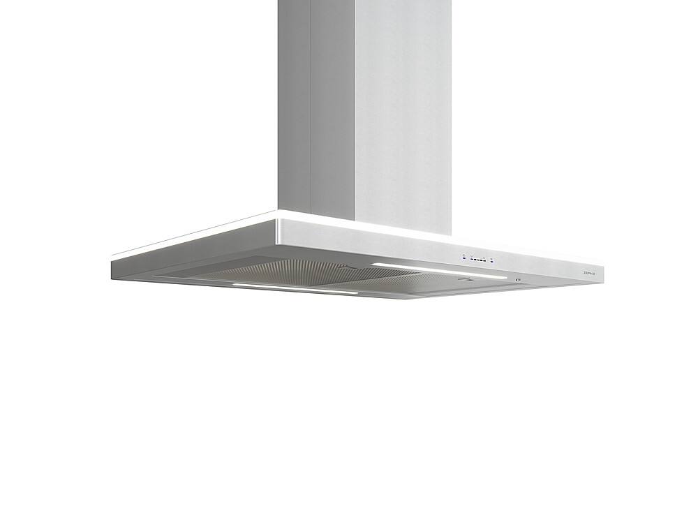 Angle View: Zephyr - Luce 42 in. 600 CFM Island Mount Range Hood with LED Lighting in Stainless Steel - Stainless steel