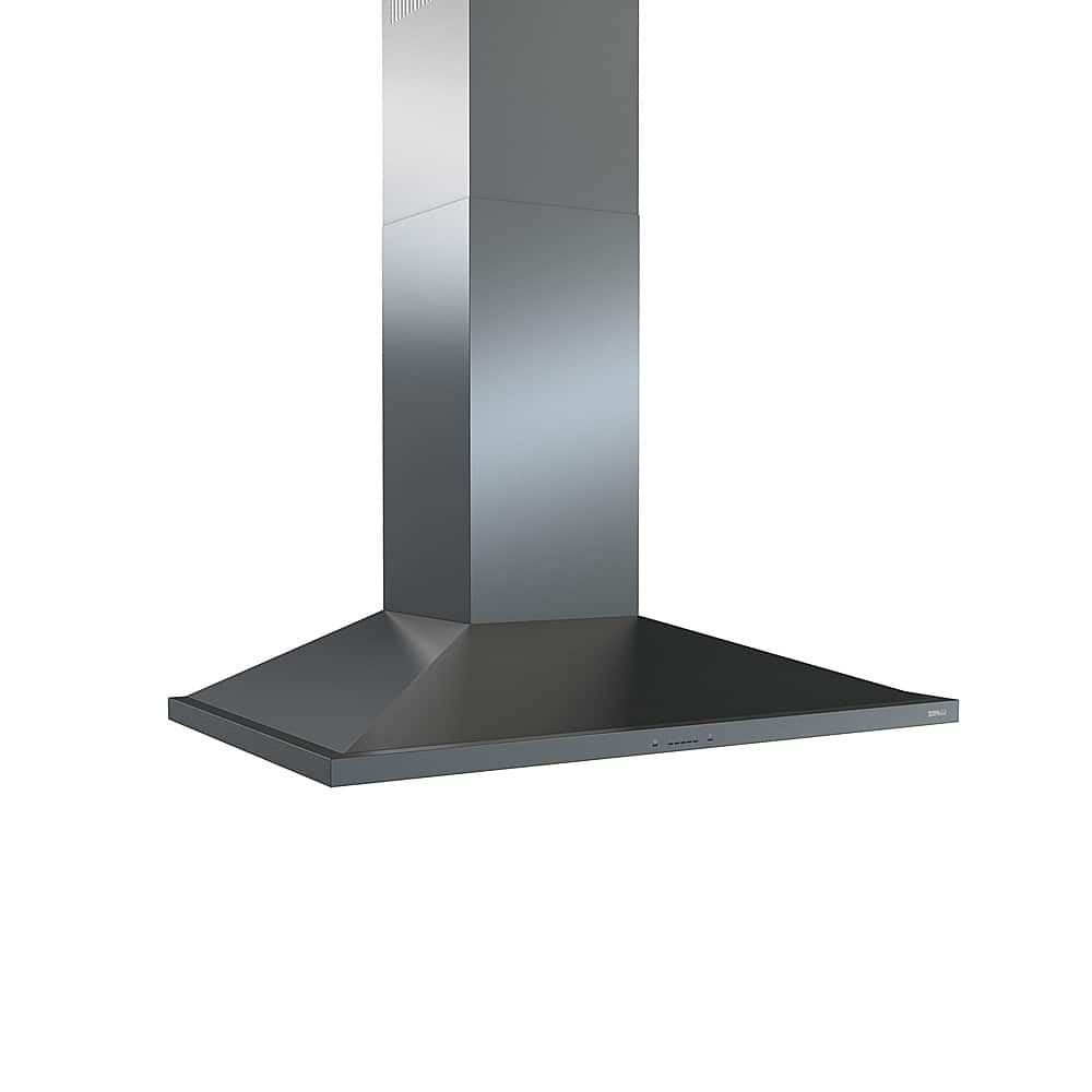 Left View: Zephyr - Anzio 36 in. 600 CFM Wall Mount Range Hood with LED Light in Black Stainless Steel - Black stainless steel