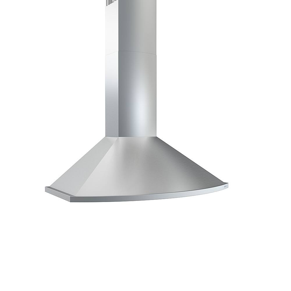 Left View: Zephyr - Savona 30 in. 685 CFM Wall Mount Range Hood with LED Light - Black stainless steel