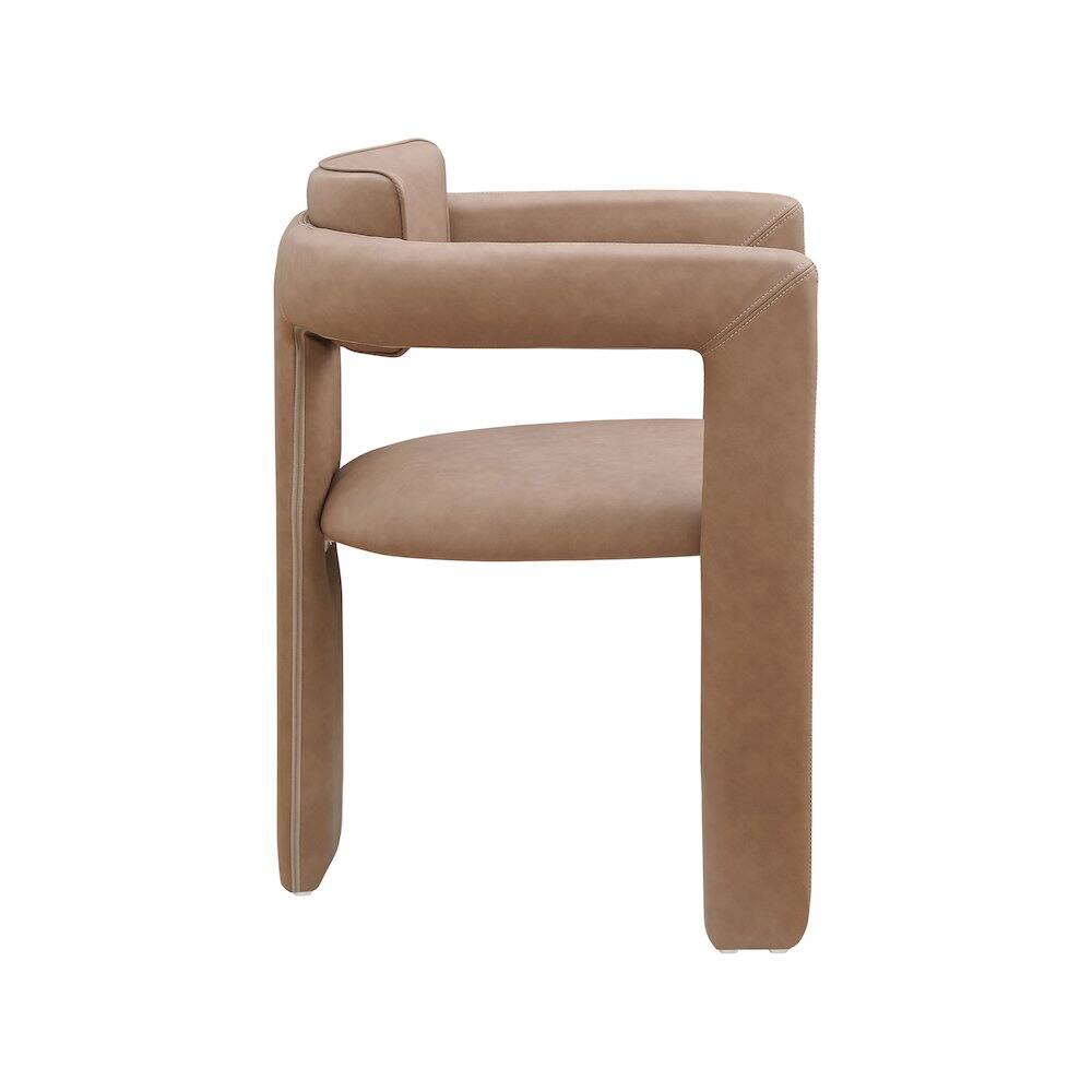 Alt View 3. Meridian Furniture - Brenda Brown Vegan Leather Dining Chair, Set of 2 - Brown.