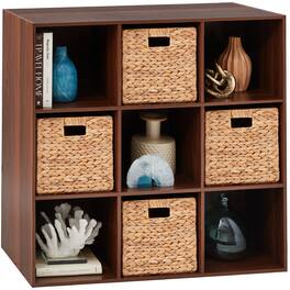 Best Choice Products - 9-Cube Bookshelf, 11in Display Storage Organizer w/ 3 Removable Back Panels - Walnut